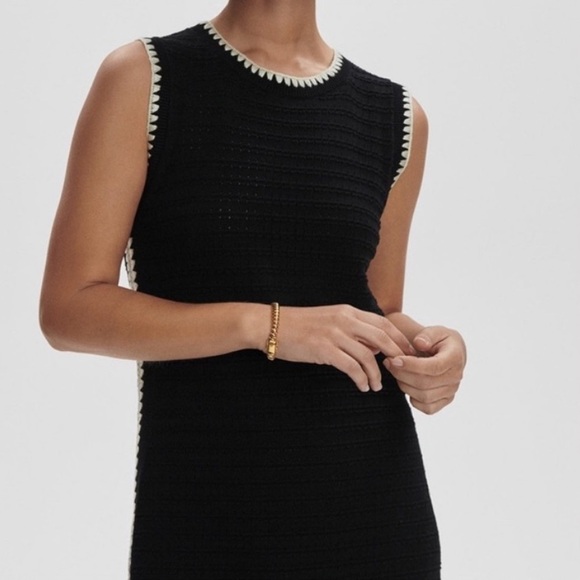VARLEY Dwight Tank Dress Sleeveless Crochet Knit Black Size Small - Picture 16 of 16
